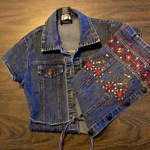 90’s Vintage Embroidered Jean Dress